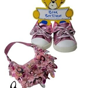 Build A Bear Pink Purse and Sneaker Shoes.
